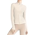 Locachy Women's Slim Fit Full Zip Athletic Running Sports Workout Jacket with Pockets