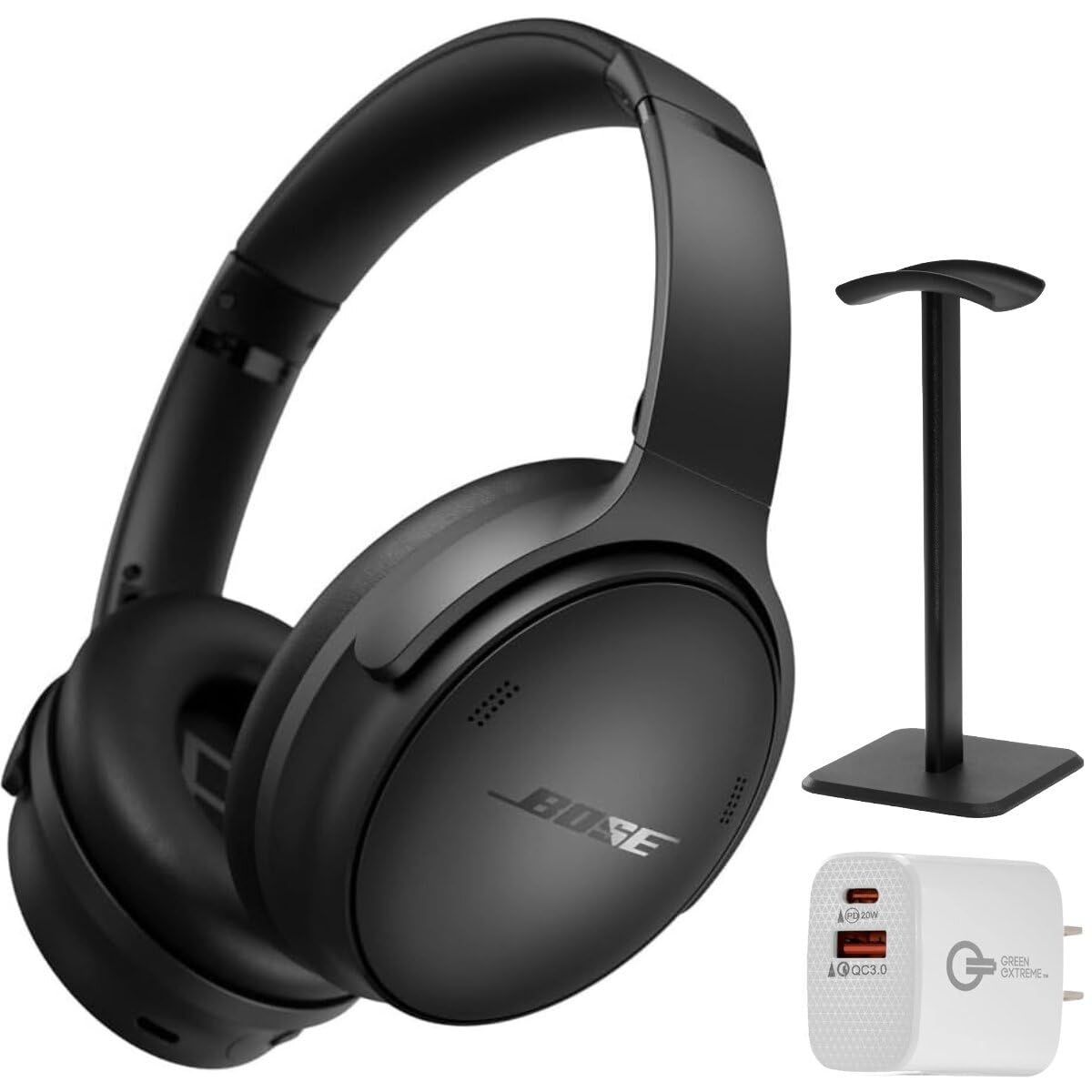 Bose QuietComfort Headphones - Wireless Bluetooth Headphones Bundle (Black)