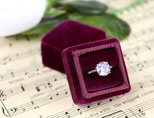 Ring Box in Burgundy for Engagement and Wedding Ceremony