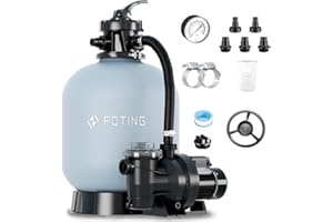 FOTING 16" Sand Filter 1 HP 4500GPH Pump for Above Ground Pool with Timer Up to 18000GAL, 6-Way Valve, Enhanced Circulation for Crystal-Clear Pool