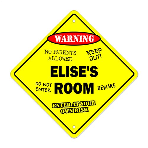 Elise's Room Sign Crossing Zone Xing | Indoor/Outdoor | 14" Tall Kids Bedroom D…