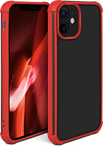 moex Leap Case Compatible with Apple iPhone 12 Mini Case with Camera Protector and Screen Protector, Comprehensive Protection, Shockproof Case, Hard Back Case - Fire Red