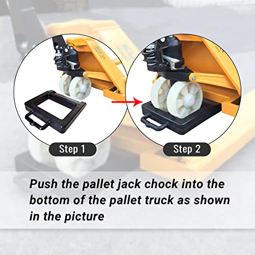 Rubber Heavy Duty Pallet Jack Wheel Chock 2 Pack, Premium Pallet Jack