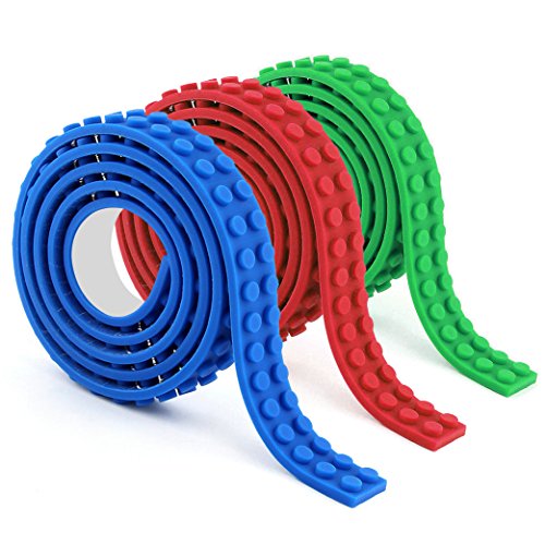 Block Tape for Lego Bricks Self Adhesive Block Tape Rolls Perfect for Kids of All Ages - 3 Rolls, 9.8 Ft, Blue/Green/Red Block Tape for Lego Bricks Self Adhesive Block Tape Rolls Perfect for Kids of All Ages - 3 Rolls, 9.8 Ft, Blue/Green/Red