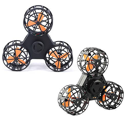 FUNTEN F1 Flying Fidget Spinner, Flying Gyro The Creative Flying Toy withNew Rechargeable Drone Style is The Hottest New Toy in 2018(New Version)-Black