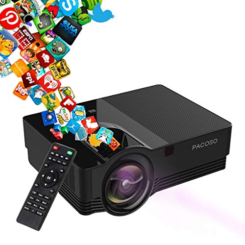 2019 Newest Version-Mini Projector 1080P 5000Hrs Lamp Life,HD LED with 180” Display and 1080P Support, Compatible with TV Box, PS4, HDMI, VGA,TF, AV and USB