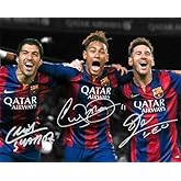 Ikonic Fotohaus Lionel Messi Neymar Jr Luis Suarez Signed Photo Autograph Print Wall Art Home Decor