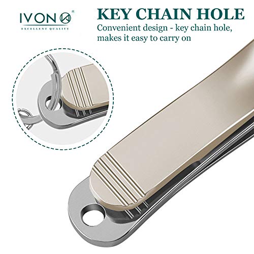 Nail Clippers Set, IVON Fingernail and Toenail Cutter, 2pcs Nail Clippers for Men and Women - Thumbnail 3