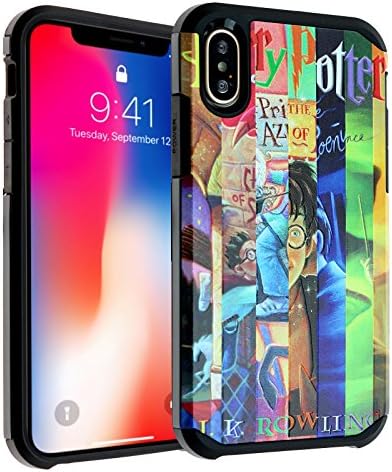 Deathly Hallows Book iPhone Xs Case, DURARMOR Dual Layer Hybrid Shockproof Slim Fit Armor Case Cover for iPhone X/XS Half Blood Prince