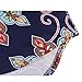 TrendiMax Women Cuffed 3/4 Sleeve Navy Gypsy Floral Print Slight V Neck Blouse Tunic Tops