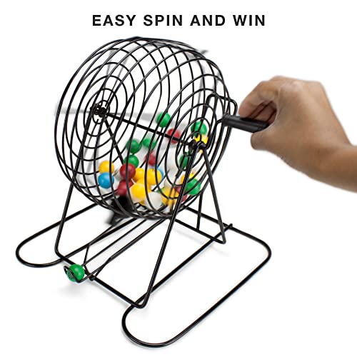 Royal Bingo Supplies Jumbo Bingo Set 9Inch Metal Cage with Calling