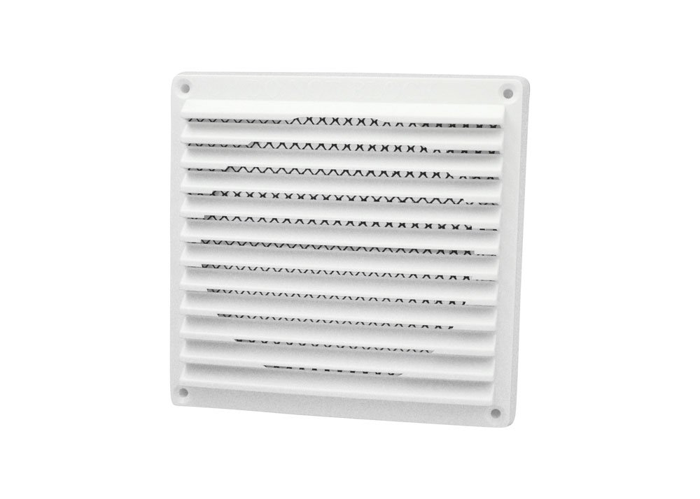 Rytons Building Products RD6FLVWHBG Fly Screened Louvre Vent with Spigot, White