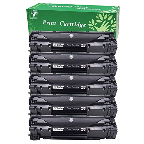 GREENSKY 5 Pack Compatible Replacement HP CF283A 83A High Yield Toner Cartridge For HP LaserJet Pro MFP M125nw M125rnw m127 M127fn M127fw M126 M128fn M201dw M201n M225dw M225dn