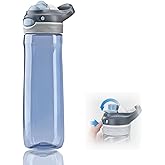 DEARART 26oz Grey Water Bottle No Straw, Clear Bottles with Handle Easy Carried, Wide Mouth AUTOSPOUT Leak Proof Lockable Lid, Suit Sports Travel Office Gym etc.