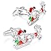 MOWOM 2PCS Rhodium Plated Cufflinks Shirt Wedding Business