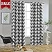 Melodieux Fashion Chevron Curtains for Living Room Dining Room, Darkening Blackout Grommet Top Window Drapes Soundproof Thermal Insulated for Bedroom, 84 Inches Long, 52 by 84 Inch, Gray (1 Panel)