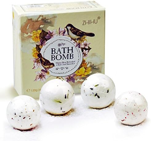 ZheYe 4 Colorless Natural Aromatherapy Bath Bombs gift set kit Handmade with Organic Essential Oil Fresh ingredients, Moisturize Soothe Dry Skin Bath Bubbles for Teen girls men kidsBirthday Gifts