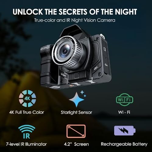 4K Night Vision Camera, Full-Color Night Vision Goggles,
