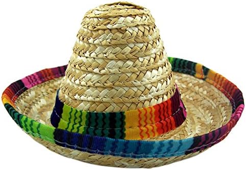Mini Mexican Sombrero Multi-Color Fiesta Party Hat Accessory, 5 Inch