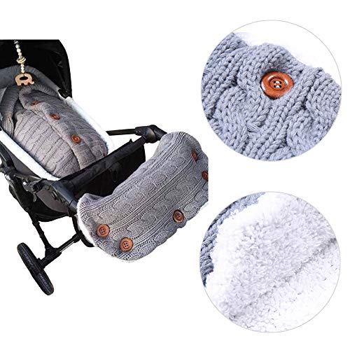 2PCS Baby Fleece Blanket Swaddle with Stroller Hand Muff Hands Warmer,Baby Stroller Sleeping Bag Sleep Sack Blanket with Hand Warmer Glove Wrap for Baby & Mommy (Black) - Thumbnail 4