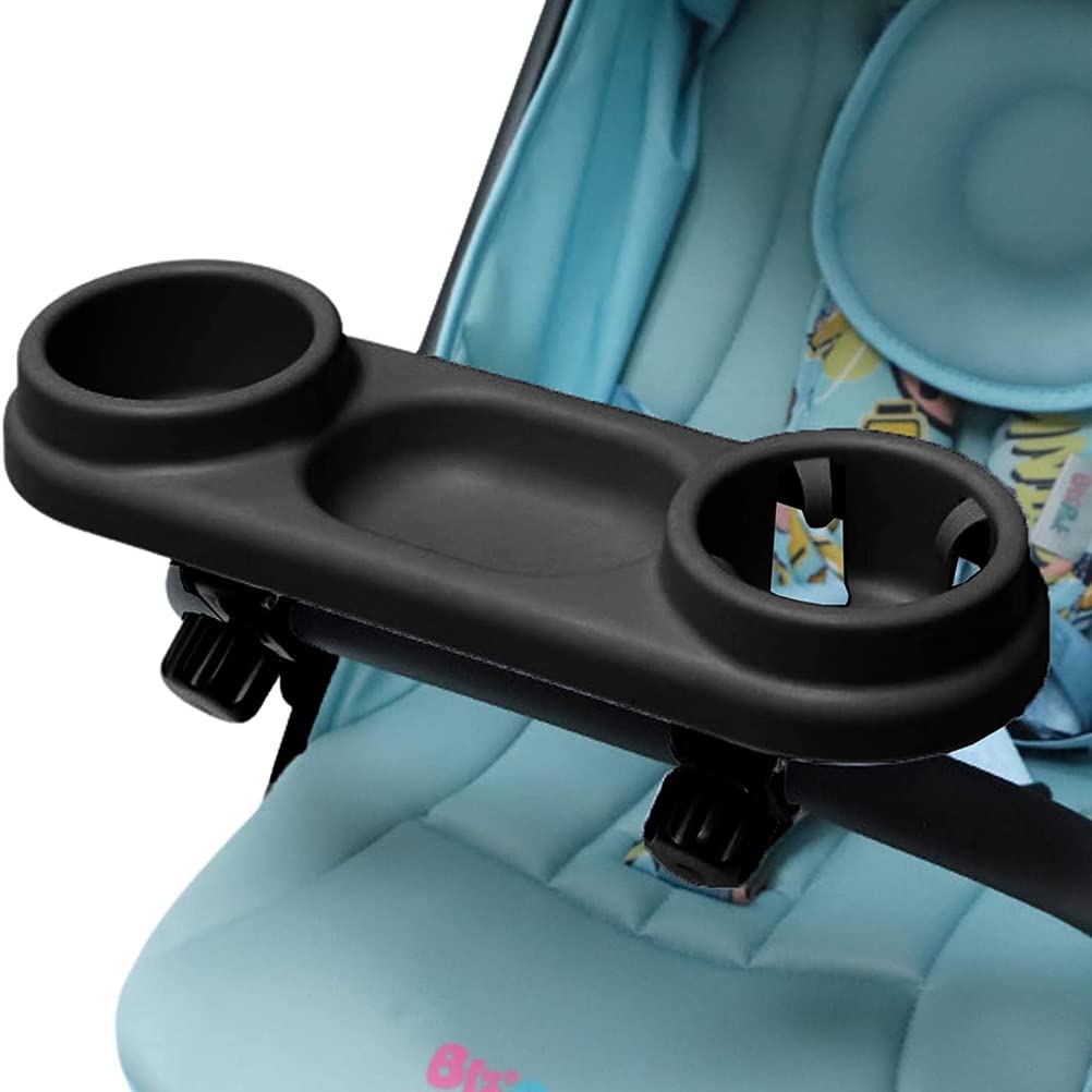 TYTOGE Snack Tray for Prams Universal Pram Tray with Adjustable Clip Divider Storage Tray for Most Types of Pushchairs with Armrests