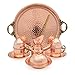 Mandalina Magic Hand hammered Copper Turkish Coffee Set – 2 Cups, Serving Dish, Tray & Cezve