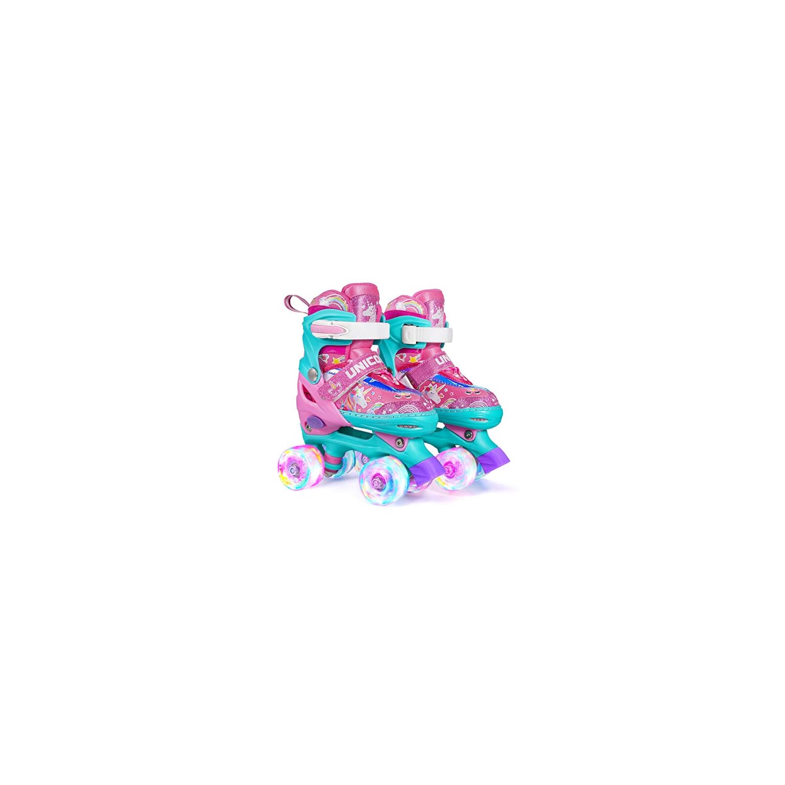 Truwheelz Rainbow Roller Skates for Girls Ages 612 & 35 Adjustable Light up Roller Skates