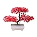 dezirZJjx Artificial Plants Welcoming Pine Bonsai Simulation Artificial Potted Plant Ornament Home Decor - Red
