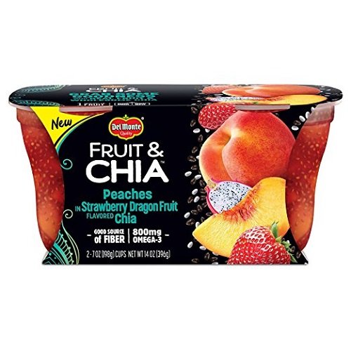 DELMONTE STRAWBERRY DRAGONFRUIT CHIA PEACHES, PACK OF 2