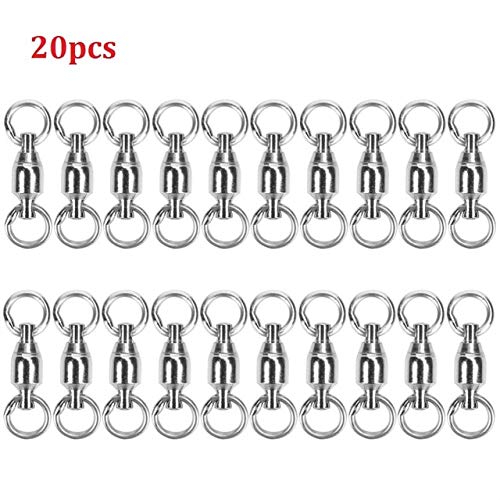 BeesClover 20pcs/lot Stainless Steel Fishing Swivel Snap Connectors #0-8 Swivel with Solid Ring Fishing Swivel Connectors Model 2 One Size - Thumbnail 7