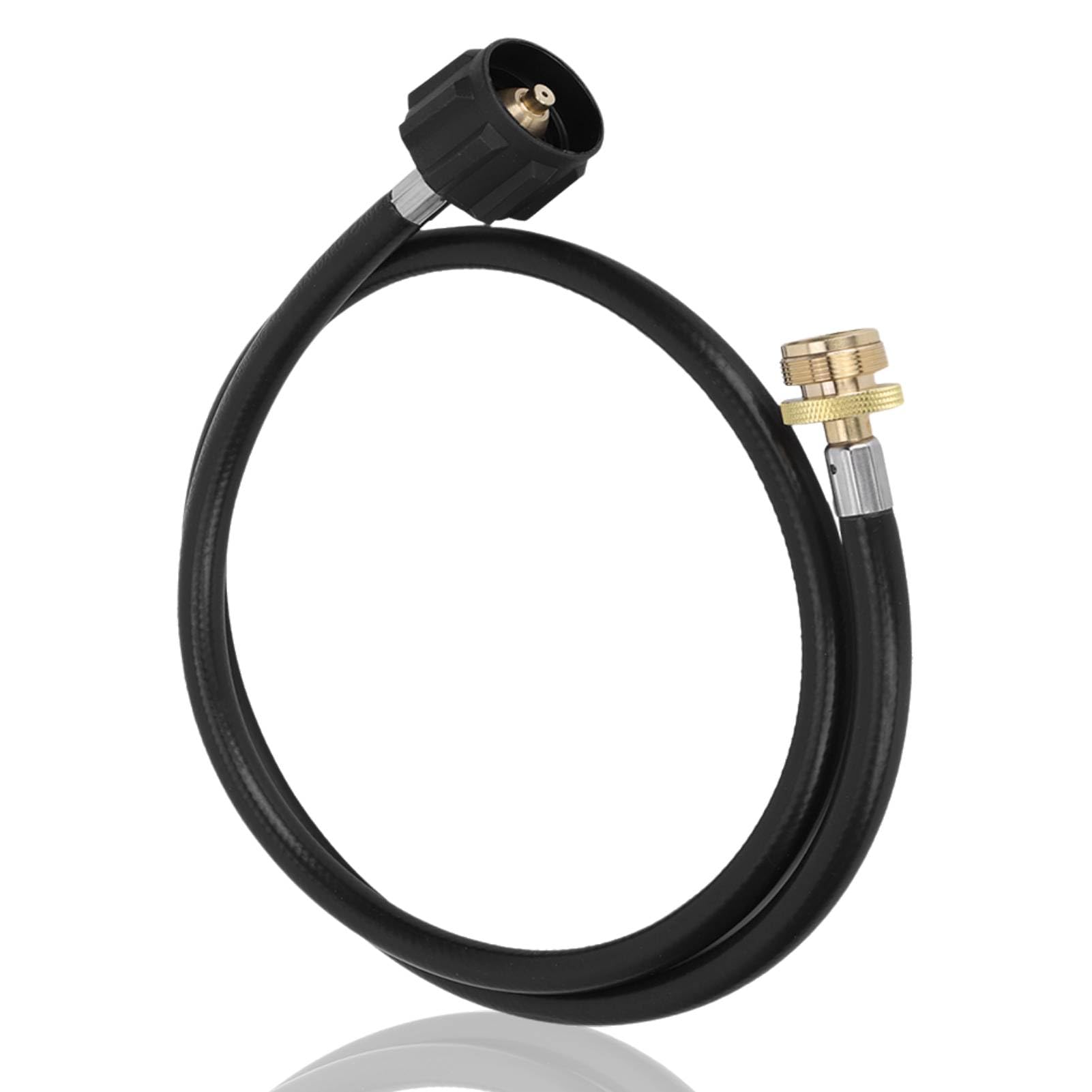 Propane Regulator, 1.2M Long Hose Propane Gas Hose Sealing Tank Adapter Converter Pipe Flexible Metal Rubber Propane Gas Grill Hose Regulator Adapter