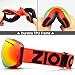 ZIONOR X Ski Snowboard Snow Goggles OTG Design for Men Women Adult with Spherical Detachable Lens UV Protection Anti-fog (VLT 21% Red Frame Revo Red Lens)