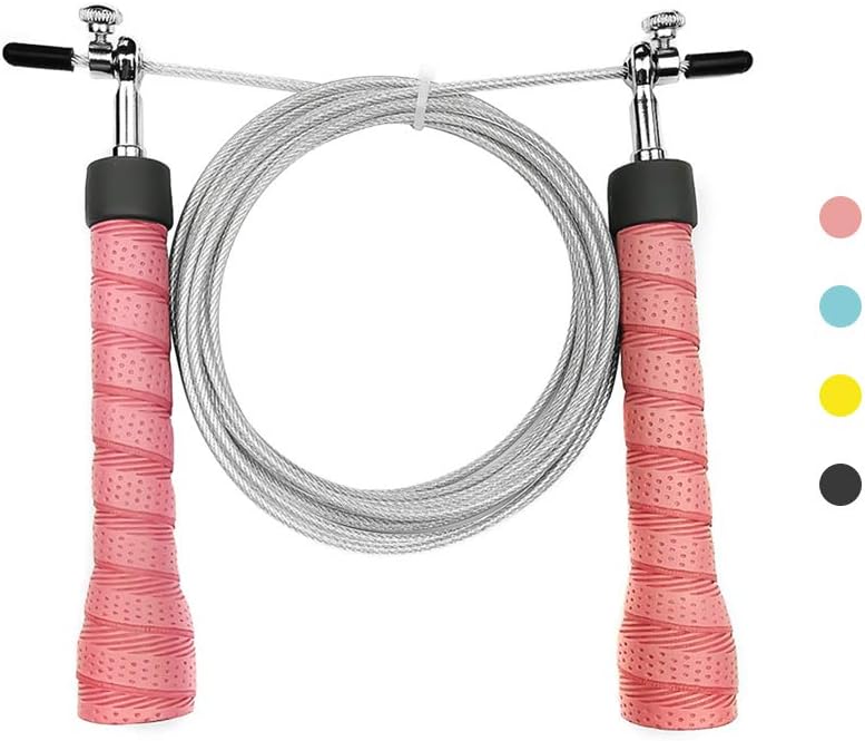 Ball Bearings TangleFree Rapid Speed Cable Skipping Rope Home Gym or