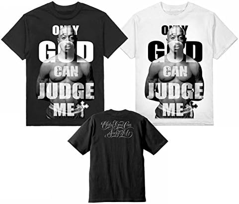 HIPbHOP Men's Only God Can Judge Me Tupac T Shirt (2XL, WHITE)