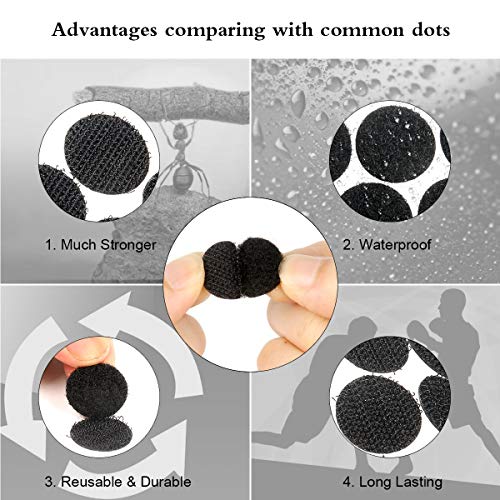 MYUREN Sticky Back Coins Black Self Adhesive Dots 500pcs(250 Pairs) 1