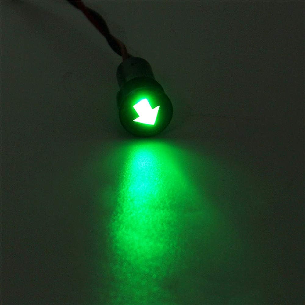 QUAKOI 12 8mm LED Dash Panel Warning Light Indicator Lamp with Line and Symbol for Car