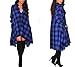 Olrain Womens New Plaids Irregular Hem Casual Shirt Dress