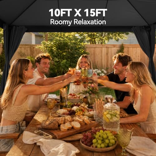 COBIZI 10x15 Outdoor Gazebo Review: Soft Top Shelter with Privacy Curtains image 18