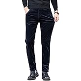 utcoco Men's Cotton Slim Fit Corduroy Pant Straight-Leg Corduroy Pant for Men
