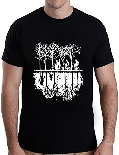 Stranger Things Silhouette Chasee for X-Large Black men T shirt