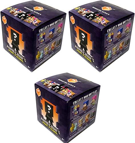 Amazon Com Minecraft Dungeon Series Mini Figure Mystery Pack Bundle Of 3 Packs Toys Games