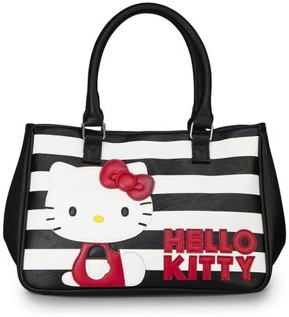 Hello Kitty Black/White Stripe with Red Kitty Satchel,Shoulder Bag