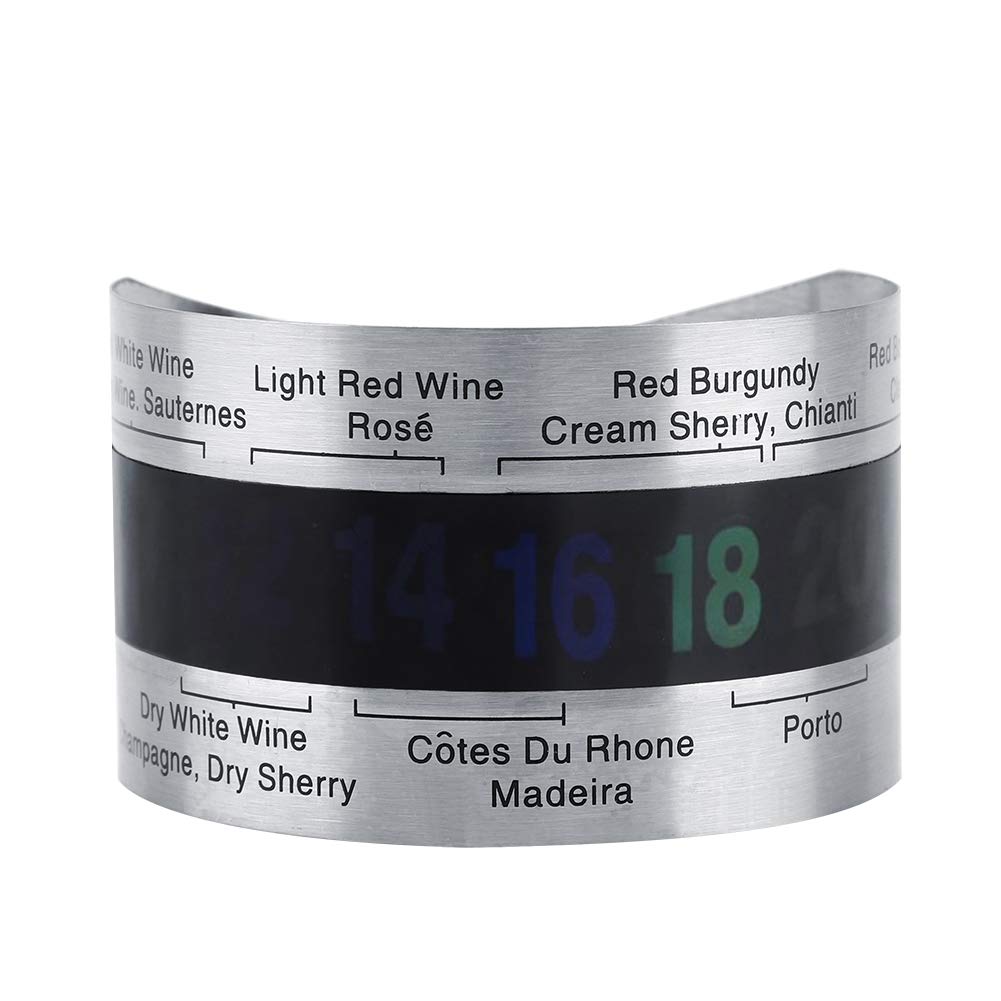 Wine Temperature Stainless Steel LCD Thermometer Bottle Bracelet for Beer Red Wine with Digital Display Temperature Sensor
