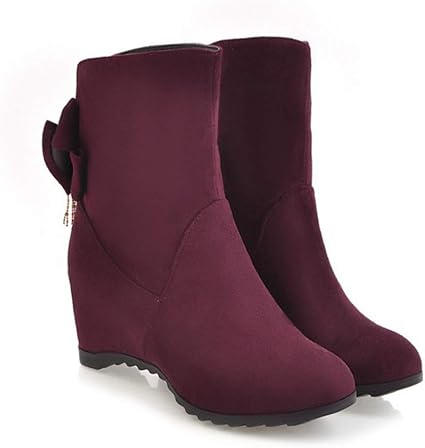 Amazon Co Jp レディースブーツ 秋冬新型大型レディースシューズフラットボウローブーツマットレザー韓国女性用ブーツ 色 A サイズ 42 ホーム キッチン