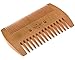 Mr Rugged Pocket Beard Comb - Wide and Fine Teeth Sides - Pear Wood Comb - Wooden Handmade Brushes Beard Oils & Balms To Promote Softer & Thicker Growth - Better for Beards Than Metal or Plastic