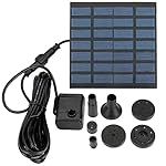 VC-Time Solar Water Pump with 7V Brushless Submersible Water Pump and 1.2 Watt Solar Panel Kit for Solar Powered Pond, Fountain, Water Feature, Hydroponics, Aquarium, Aquaculture