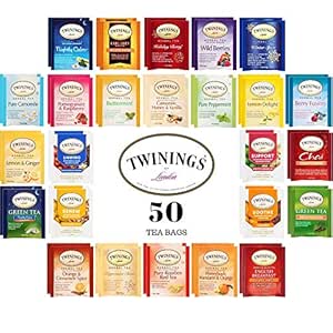 Amazon.com : Twinings Herbal and Decaf Tea Bags Sampler - Gift Variety Set - 50 Ct, 25 Flavors ...
