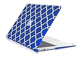 TopCase Quatrefoil / Moroccan Trellis Royal Blue Ultra Slim Light Weight Rubberized Hard Case Cover for Macbook Air 13