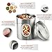 Canister Sets for Kitchen Counter - Kitchen Decor Sets - Brushed Stainless Steel - Sugar Containers for Countertop - Flour Sugar Canister Set - Sugar Jars for Kitchen - Kitchen Canisters Set of 4