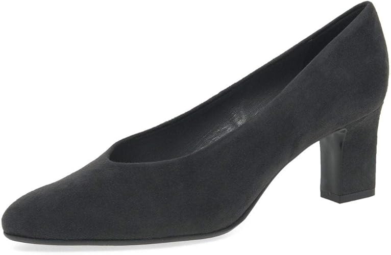 black suede court shoes